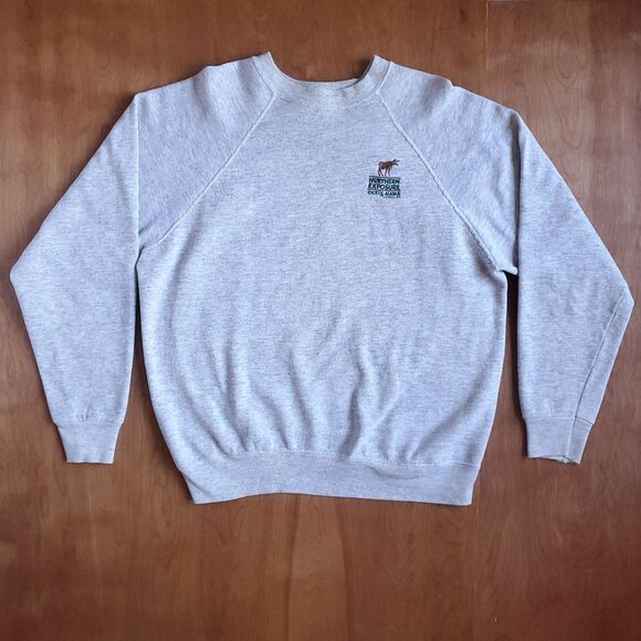 Vintage 90s Northern Exposure Sweatshirt L Crewneck Distressed Alaska Moose 1992 - Picture 10 of 15
